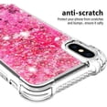 thumbnail image 4 of Compatible with iPhone X Case, iPhone Xs Case Glitter Luxury Cute Love Liquid Quicksand Clear Soft TPU Girls Women Stylish Bumper Shockproof Protective Case for iPhone X/Xs Rose YB, 4 of 12