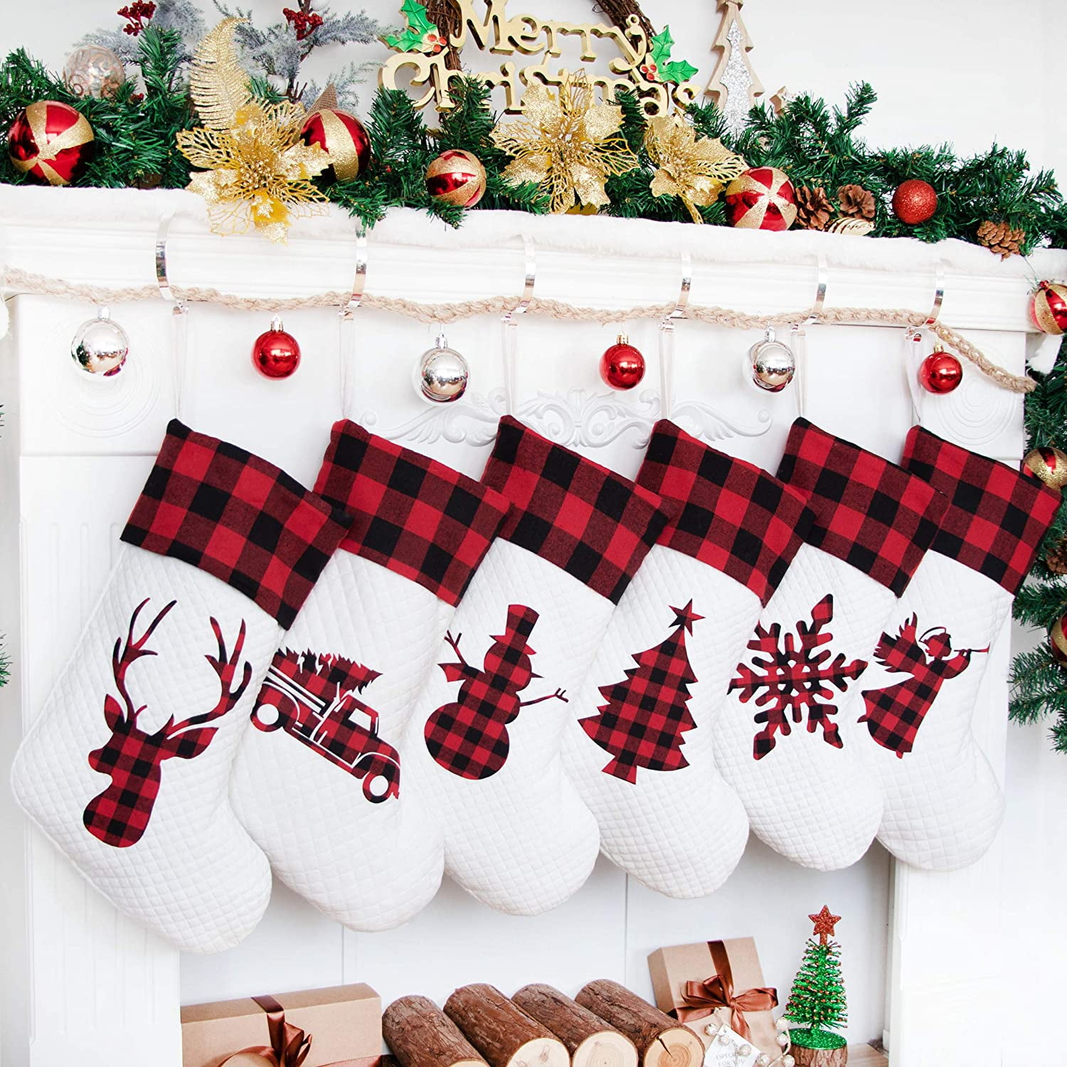 2020 New Set Of 6 Christmas Stocking 20inch Silhouette Buffalo Red Plaid Rustic Farmhouse Country Cotton Fireplace Hanging Xmas Stockings Decorations For Family Holiday Season Decor Walmart Canada 2020 New Set Of 6 Christmas Stocking 20inch Silhouette Buffalo Red Plaid Rustic Farmhouse Country Cotton Fireplace Hanging Xmas Stockings Decorations For Family Holiday Season Decor Walmart Canada