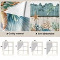 thumbnail image 5 of Teal Blue Brown Beach Coastal Swag Curtains for Kitchen/Bedroom/Living Room, Nautical Shell Starfish Coral Summer Scalloped Curtains 63 Inch Long, Window Swag Curtains Valances 2 Panels 36"x63", 5 of 8