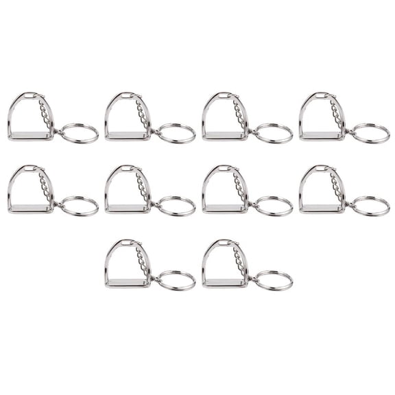 10Pcs Simple Elegant Design Western Stirrup Keychain Key Ring Hanger Tool for Men Women Bag Decoration Equestrian