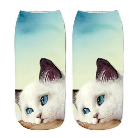 

Up to 50% off Clearance Outtop Popular Funny Unisex Short Socks 3D Cat Printed Anklet Socks Casual Socks