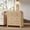 Natural Oak, variant on KeyWhat Fluted 3 Drawer Dresser, 32" Large Nightstand with Charging Station, Modern Chest of Drawers with Gold Metal Handles for Bedroom, Living Room, Black Oak