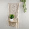 thumbnail image 4 of Estante de tejido tapiz colgante de pared Boho macramé cuerda estantería borlas Decoración para sala de , dormitorio, hogar, oficina, BLESIY Estante de pared tapiz, 4 of 7