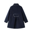 thumbnail image 2 of LittleSpring Little Girls Faux Wool Coat Dress Buttons Peacoat Casual 5T Winter Coat Lapel Midweight Solid Navy Blue, 2 of 7