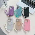 thumbnail image 3 of Case for iPhone 15 with Lanyard, TPU Shockproof Protective Cover, Compatible with MagSafe, Lightweight Anti-Scratch Back Case, Built-in Camera Frame Kickstand for Boys & Girls, Black, 3 of 9