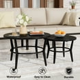 thumbnail image 7 of ALAULM Outdoor Black Nesting Round Coffee Table Set, 2PCS Space-Saving Solution for Patio, poolside & porch, 7 of 7