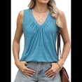 thumbnail image 2 of Camiseta Sin Mangas Informal para Mujer, Azul Verde, Talla XL, 2 of 10