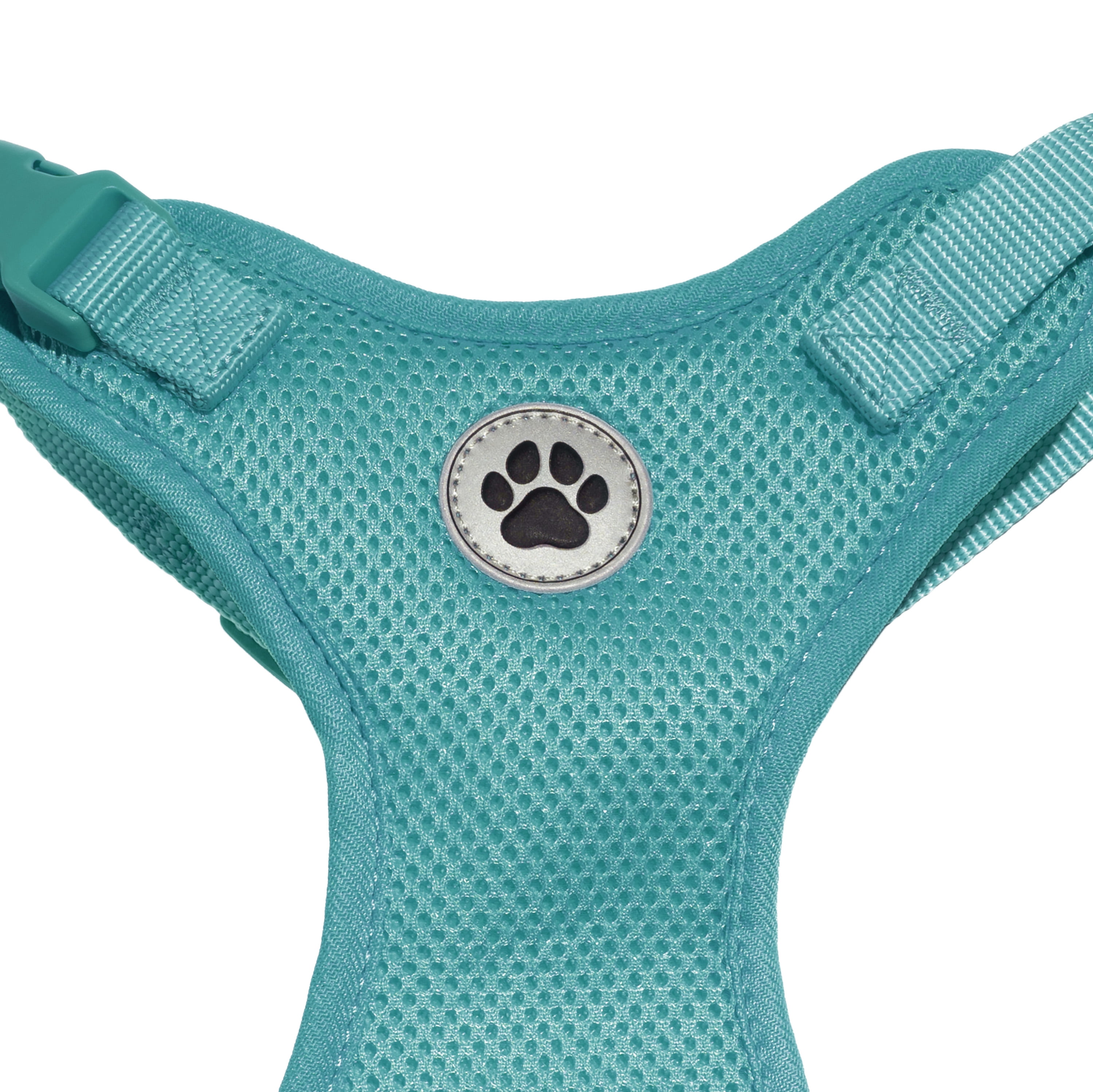 Vibrant Life Polyester Mesh Adjustable and Reflective Dog Walking Harness, Turquoise, M