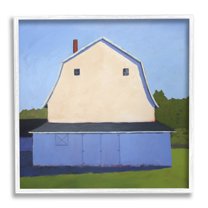 Stupell Industries White Barn Farmland Landscape Landscape Painting White Framed Art Print Wall Art