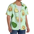thumbnail image 2 of Uemuo Avocado Pattern Cotton Linen Short Sleeve Shirts,Casual Lightweight Button Down Shirts,Vacation Beach Summer Tops-Large, 2 of 7
