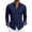 Navy, variant on Mens Long Sleeve Dress Shirts, Polyester Stretch Work Shirts, Business Casual Button Down Blouse with Double Button Cuffs Black L