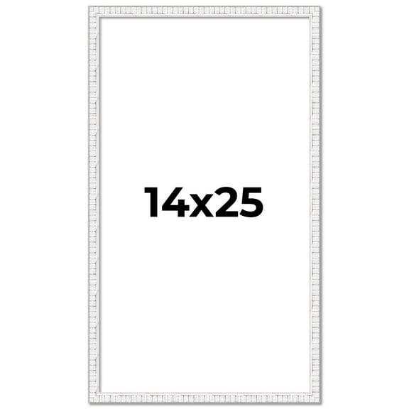 14x25 Frame White Real Wood Picture Frame Width 0.75 inches | Interior Frame Depth 0.5 inches |