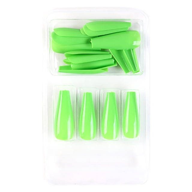 GlamEssence Europe And America Full Coverage Fake Nails For Ladies And Girls 24 Pieces Long With Glue