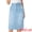Light Blue, variant on DARING DIVA Women's Back Slit Stretchy Below Knee Length Jean Skirt XS Blue