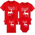 thumbnail image 1 of Conjuntos de ropa a juego para la familia, madre, padre, hija, hijo, niños, ropa de manga corta con ciervos navideños, camiseta, 1 of 5