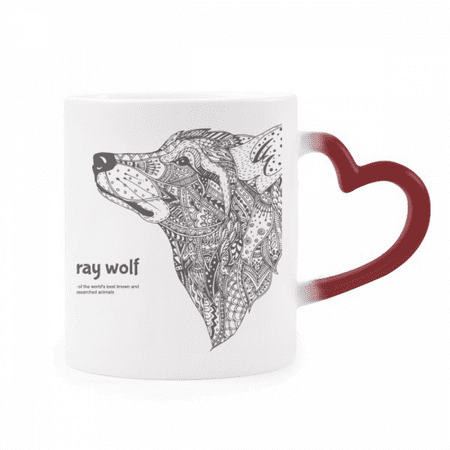 

Gray Wolf Friend Company Heat Sensitive Mug Red Color Changing Stoneware Cup