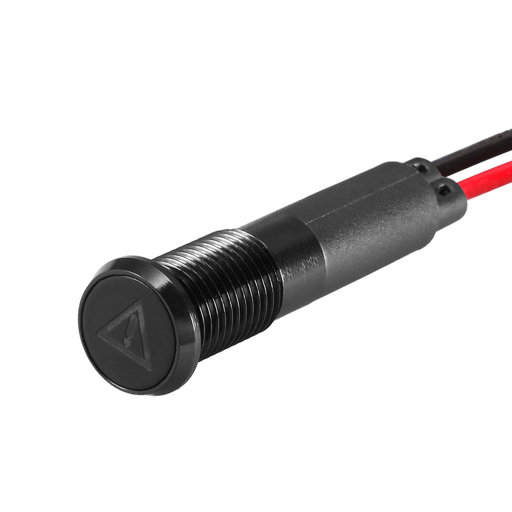 Signal Indicator Light, DC 12V 8mm Red LED Aluminum Shell with Symbol (Malfunction Repair