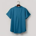 thumbnail image 5 of Patlollav Womens Causal Button Solid Blouse Short Sleeve T-Shirt Summer Tops, 5 of 5