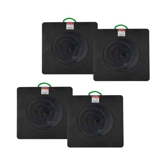 4 Pack 24"x24"x2" Heavy Duty Outrigger Pad for RV with Recessed Radius - Black Stabilizing Jack Landing Pad for Crane, Wrecker, Tow Truck, RVs