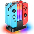 thumbnail image 1 of Wenocally Switch Controller Charger Dock Compatible with Nintendo Switch for Controller & OLED Model Controller with 6 RGB Light Modes, Switch Charging Station 64 Games with Type-C Cable, 1 of 5