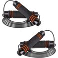 thumbnail image 1 of 2 Pieces Jump Rope Weighted Adjustable Skipping Rope for Cardio Crossfit Boxing Fitness, Speed Rope to Lose Weight, Jumping Rope for Women, Men & Kids, 1 of 5