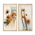 thumbnail image 2 of Designart "Hyperrealistic Orange Daisy Blooms II" Daisy Framed Wall Art Set Of 2 - Cream Floral Framed Canvas Set For Living Room Decor, 2 of 6