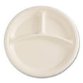 thumbnail image 3 of 10 in. 3-Compartment Bagasse PFAS-Free Dinnerware Plate - Tan (500/Carton), 3 of 8