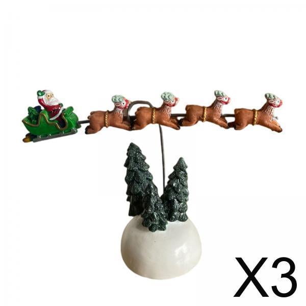 3x Multicolor Away Flying Sleigh dibujos dibujos animado National Lampoon Vacation Village Coleccionable para adornos Hogar Dormitorio de escritorio Soledad Figura de trineo de Navidad