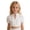 White, variant on Dirndl Blouse for Girls Puff Sleeve Oktoberfest V Neck Button Front Lace Crop Blouse Bavarian (7-14y)