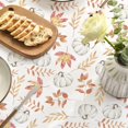 thumbnail image 5 of Fall Tablecloth 60x84 Inch, Thanksgiving Autumn Harvest White Pumpkin Orange Leaf Table Cover for Party Picnic Dinner Decor, 5 of 6