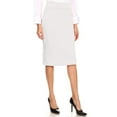 thumbnail image 2 of J. METHOD Women's Midi Skirt Basic Elastic Waist Knee Length Slim Fit Stretch Ponte Pencil Office Solid Skirts NEWSK40 Ivory M, 2 of 4