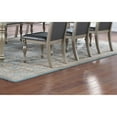 thumbnail image 6 of Miekor Furniture Majestic Formal Set of 2 Side Chairs Grey / Silver Finish Rubberwood Dining Room Furniture Intricate Design Cushion Upholstered Seat Tufted Back W5U658, 6 of 7