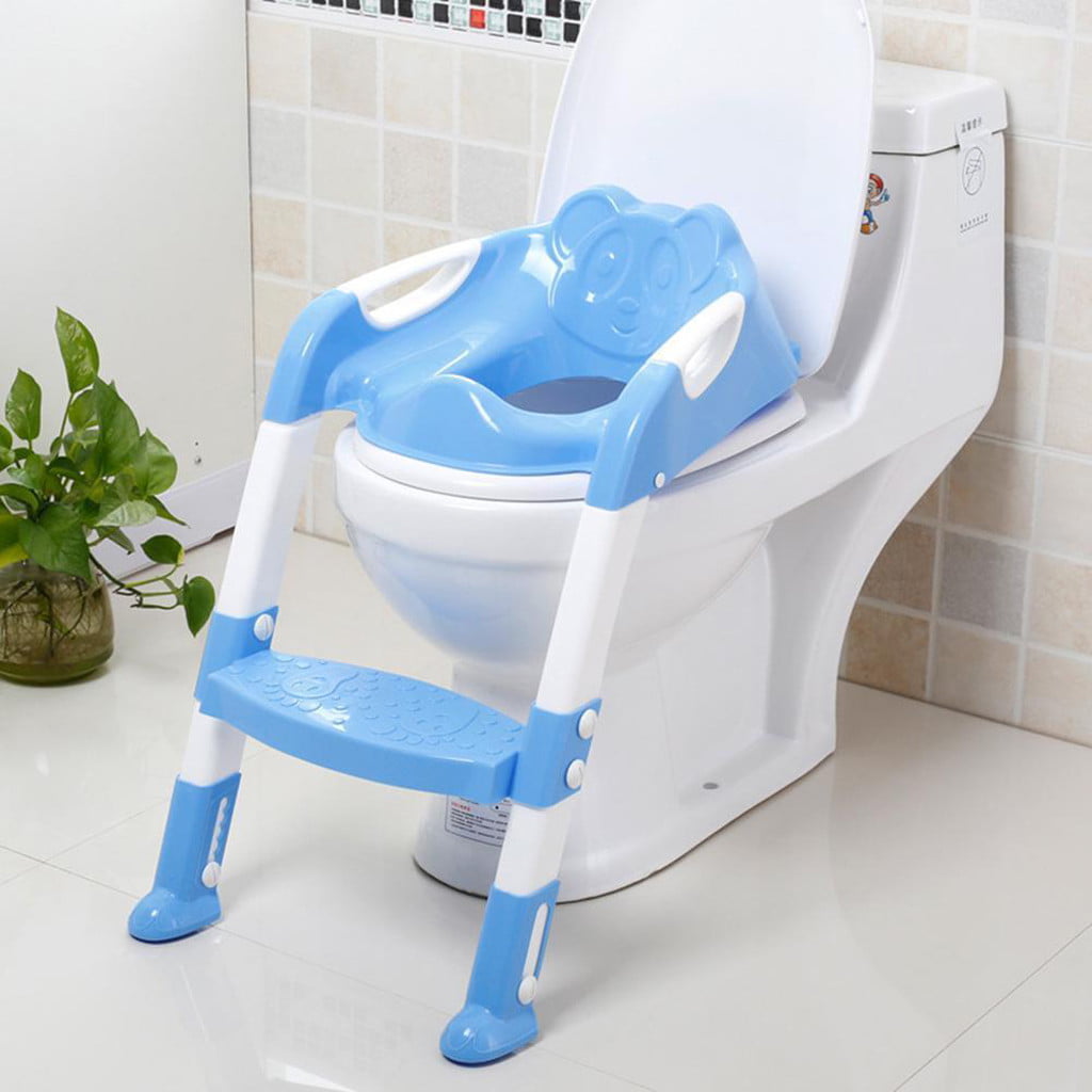 Baby Child Potty Toilet Trainer Seat Step Stool Ladder Adjustable Training Chair 