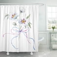 thumbnail image 1 of ABPHQTO Banda colorida acuarela peonías blancas Floral delicada cinta de seda lazo verde cortina de ducha de baño 165x180 cm ABPHQTO PKNMT66x72Shower-325, 1 of 2