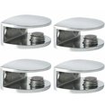 thumbnail image 1 of Abrazadera de vidrio Soporte para estante de vidrio Soporte para estante de pared Abrazadera ajustable, vidrio adaptable de 8-10 mm de espesor, acabado pulido de acero inoxidable, 4 piezas,, 1 of 5