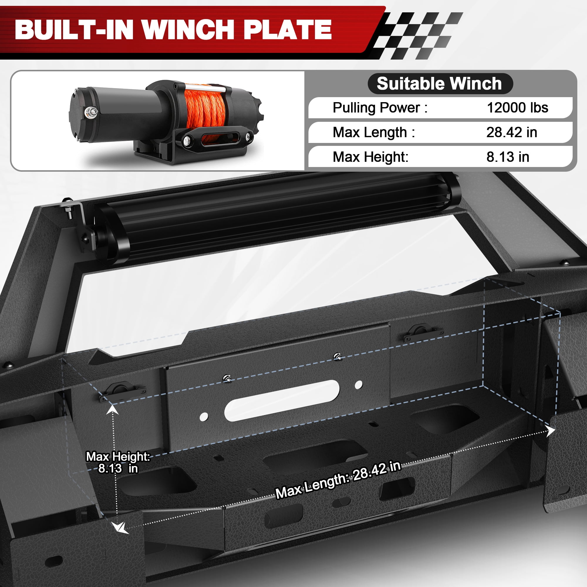 POFENZE Front Bumper for 2016-2024 Nissan Titan XD only