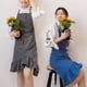 thumbnail image 2 of Delantal de lino y algodón de estilo japonés con pliegues y cola de mariposa, para floristería, cafetería, ropa de trabajo, moderno y sencillo, con estampado para el hogar, 2 of 6