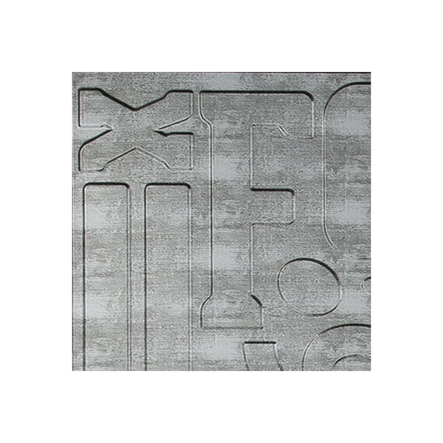 FASÄDE Easy Installation Alphabet Crosshatch Silver Wall Panel Sample (12" X 12" Sample)