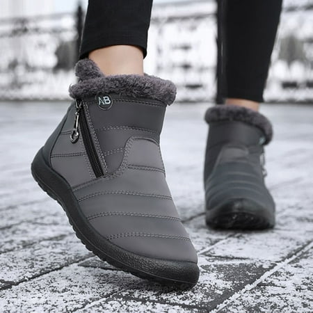 

Snow Boots Women Fashion Platform Boots Waterproof Boots Ladies Zipper Ladies Shoes Plush Soft Botas Mujer Winter Female Booties