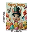 thumbnail image 3 of HuiXinOu Easter Shower Curtain Spring Bunny Pattern Bathroom Decor Washable Polyester Fabric with Hooks for Holiday Home Decor Easter Party Supplies, 3 of 7