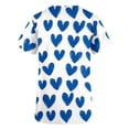 thumbnail image 5 of Scrub Top for Women V Neck Short Sleeve Soft Breathable Dual Pockets Medical Nursing Uniform Working Top Hearts Printed Healthcare Professional Apparel, 5 of 5