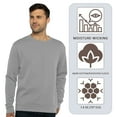 thumbnail image 4 of Unisex Malibu Crewneck Sweatshirt, 60/40 Cotton/Polyester Fleece Long Sleeve Winter Sweater (Heather-Black+Heather-Grey 2PCS, M), 4 of 7