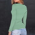 thumbnail image 5 of ITSAME Long Sleeve Shirts for Womens, Crew Neck Stretch Fashion Striped Casual Pullover Tops Green L, 5 of 8