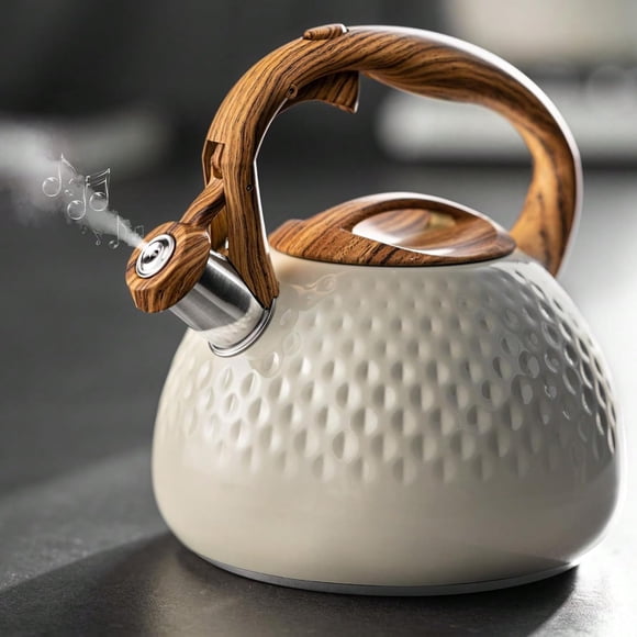 Pava para té Shoxil de acero inoxidable de 2,6 L con silbato y asa
