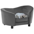 thumbnail image 3 of vidaXL Dog Sofa Puppy Couch Bed with Washable Cover Plush and Faux Leather, 3 of 8