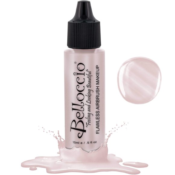 Belloccio Professional Flawless Airbrush Makeup Highlighter - Iridescent Pink Shimmer, Radiant Pearlized Effect for Eyes and Cheeks, Long Lasting, 0.5 Ounce