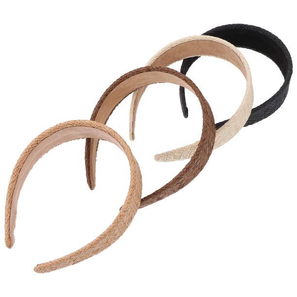 unbranded 4Ud Cintas Para De Espuma Estilo Rafia Colores Surtidos Diademas Femeninas Resistentes Y