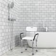 thumbnail image 3 of Costway Shower Bath Chair 6 Adjustable Height Bathtub Stool w/Removable Backrest&Armrest, 3 of 10