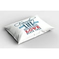 thumbnail image 2 of Ambesonne Vintage Pillow Sham 2 Pack, Words Family Love Typo, 26"x20", Black Pale Blue Red, 2 of 3