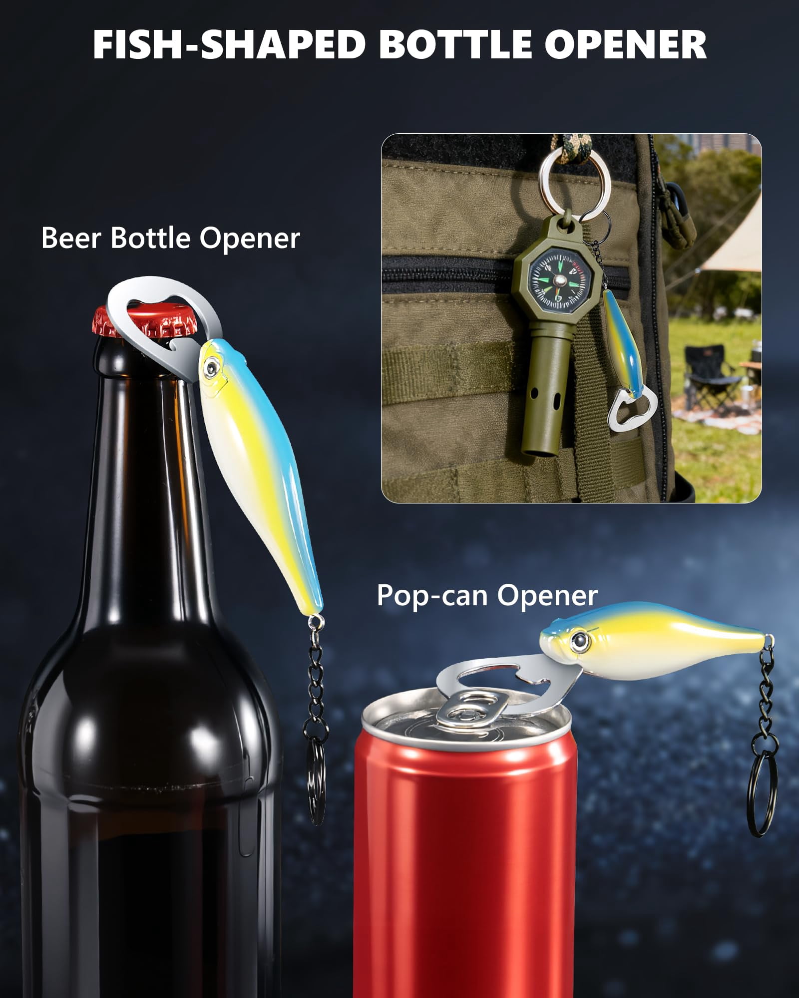 7pcs Fishing Tool Kit  Gear - Plier With Sheath Fillet Fish Lip Gripper Retractor Keychain Bottle Opener Gifts For Men